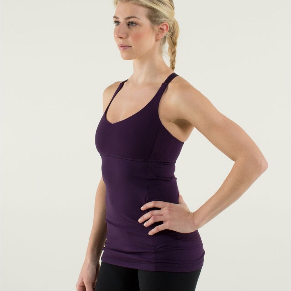 Purple lululemon “practice daily” tank top